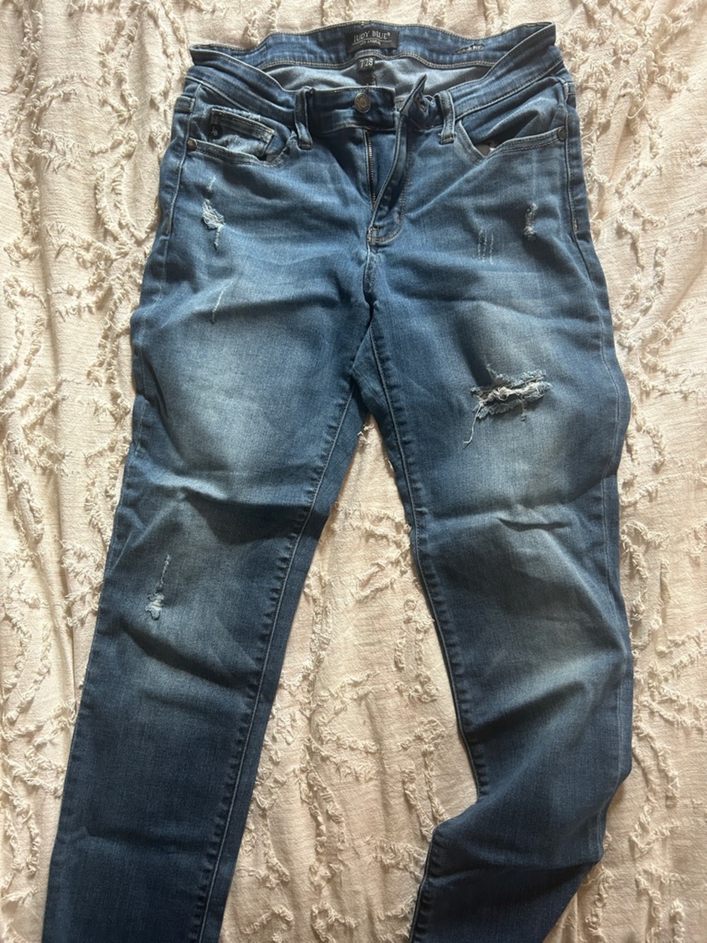 Judy Blue Women's Skinny Distressed Medium Blue Jeans